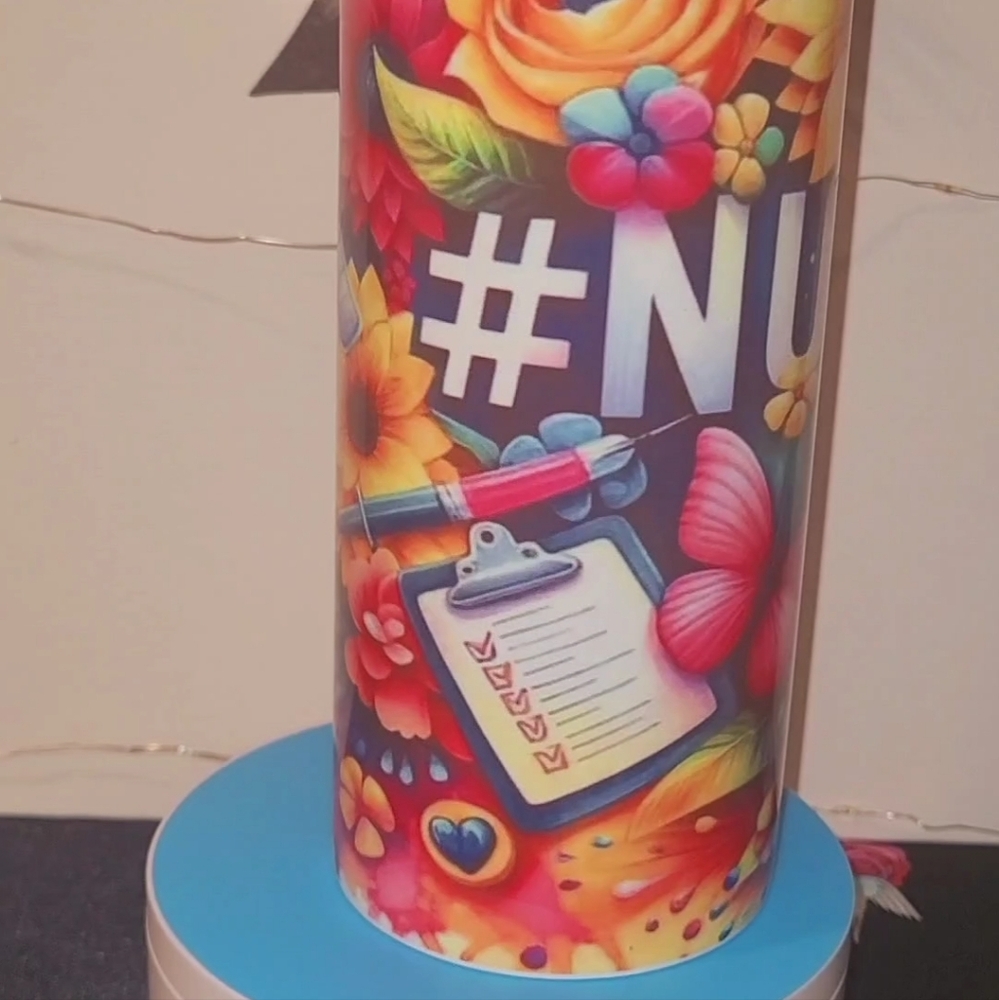 Hand crafted nurse  tumbler